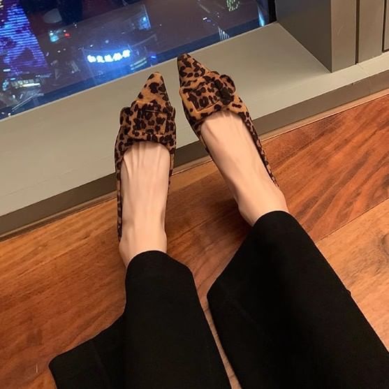 Buckled Pointed Toe Flats