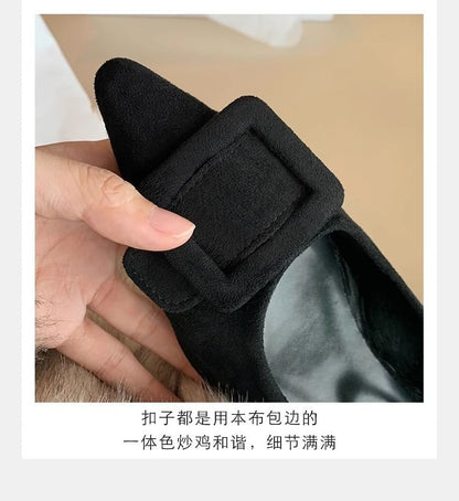 Buckled Pointed Toe Flats