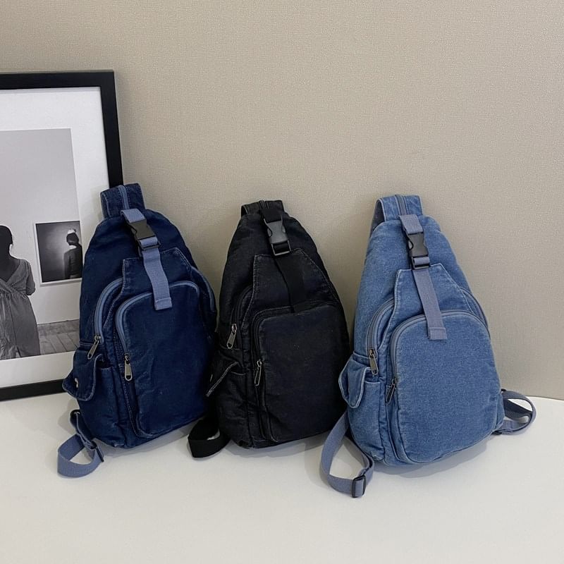 Buckle Denim Bag Sling
