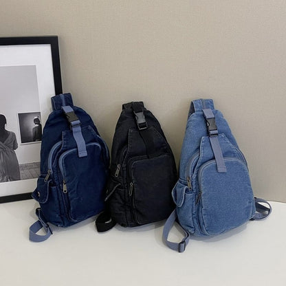 Buckle Denim Bag Sling