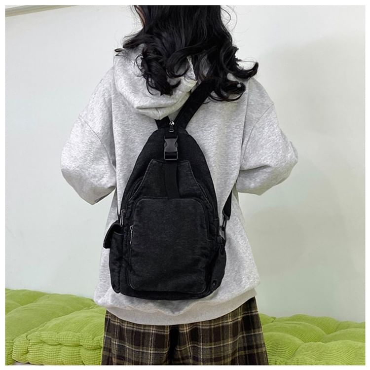 Buckle Denim Bag Sling