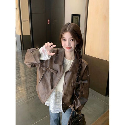 Round Neck Lace Panel T-Shirt with Long Sleeves