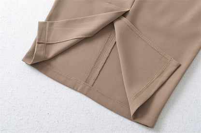 Elevated Waist Solid Pencil Skirt - Mini Length