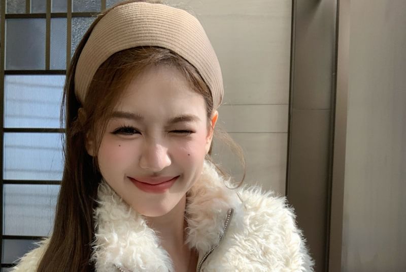 Fluffy Floral Zip Jacket / High Rise Faux Leather Wide Leg Pants