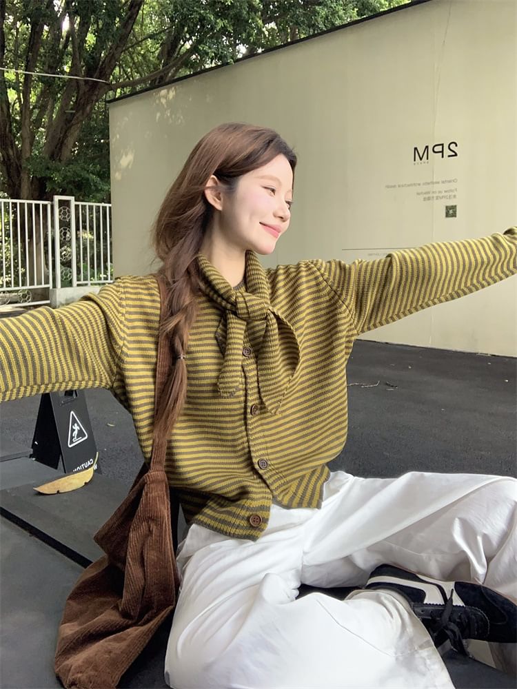 Striped Shawl Collar Button Front Jacket