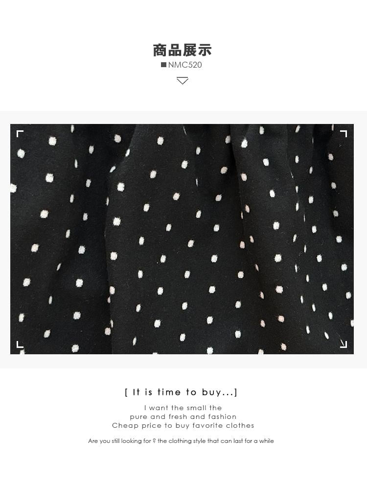 Polka Dot Midi Skirt with Back Slit - Retro Style