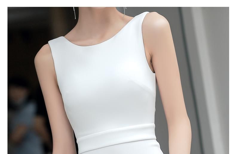 Mermaid Plain Sleeveless Gown Wedding Back Open Ruffle