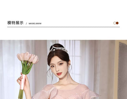 Sequin Gown Evening A-Line Floral Short-Sleeve Ruffle