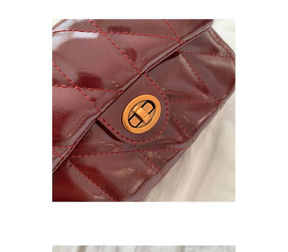 Quilted Chain Strap Faux Leather Shoulder Bag
