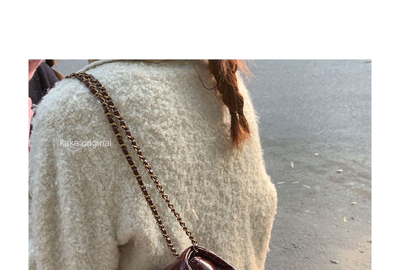 Quilted Chain Strap Faux Leather Shoulder Bag
