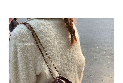 Quilted Chain Strap Faux Leather Shoulder Bag