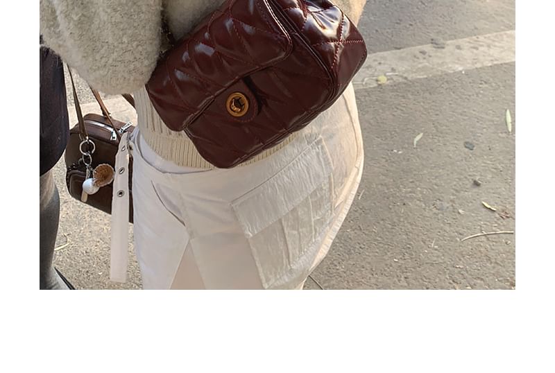 Quilted Chain Strap Faux Leather Shoulder Bag