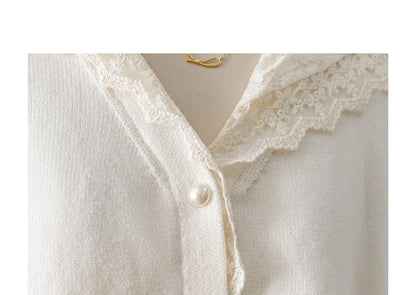 Hooded Panel Lace Cardigan