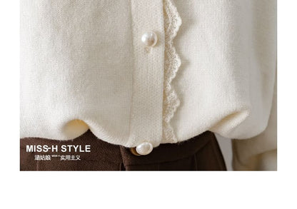 Hooded Panel Lace Cardigan