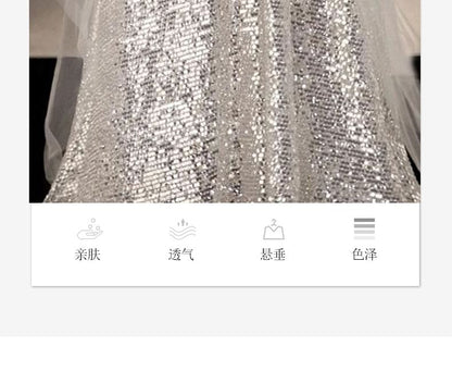 Scoop Neck Sequined Sheath Evening Gown
