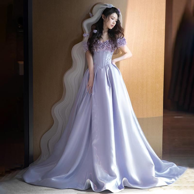 Ball Gown Applique Floral Off Shoulder A-Line