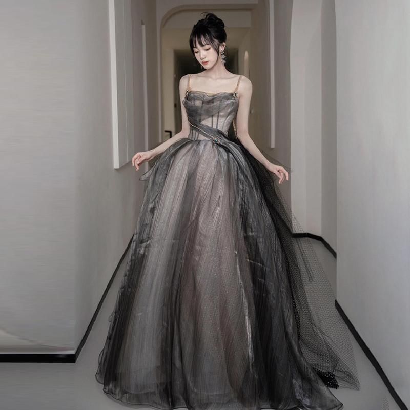 Strapless Plain Sheer A-Line Ball Gown