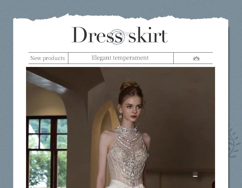 Sleeveless Faux Pearl High Neck Sheath Evening Gown