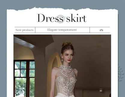 Sleeveless Faux Pearl High Neck Sheath Evening Gown