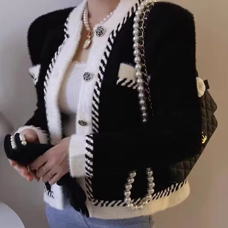 V-Neck Button-Up Cardigan