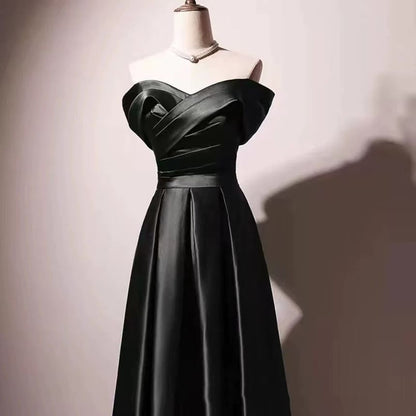 Off-Shoulder Plain A-Line Evening Gown