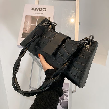 Crocodile Grain Crossbody Shoulder Bag