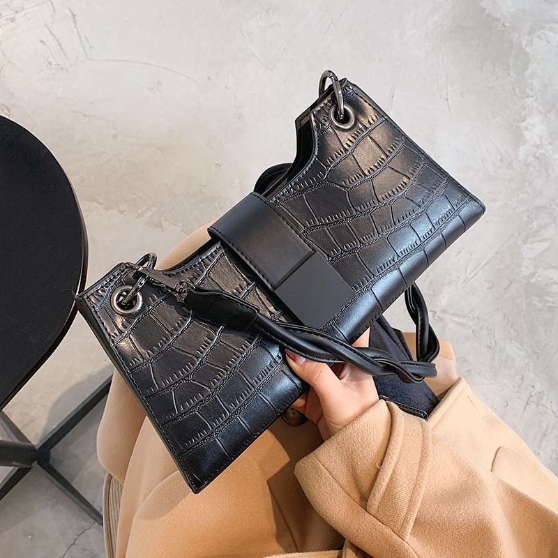 Crocodile Grain Crossbody Shoulder Bag