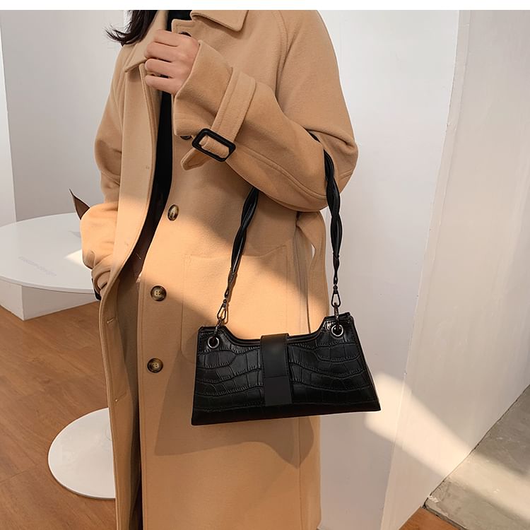 Crocodile Grain Crossbody Shoulder Bag