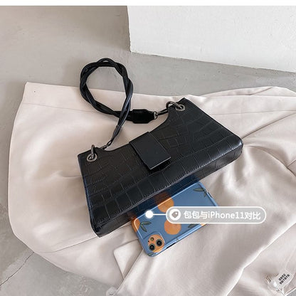 Crocodile Grain Crossbody Shoulder Bag