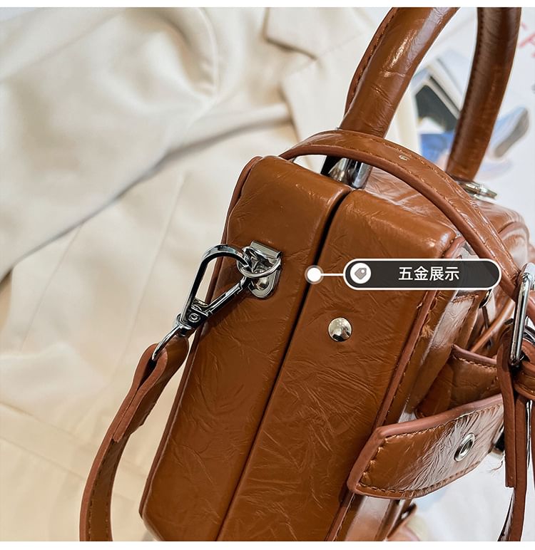 Buckled Lace-Up Crossbody Bag