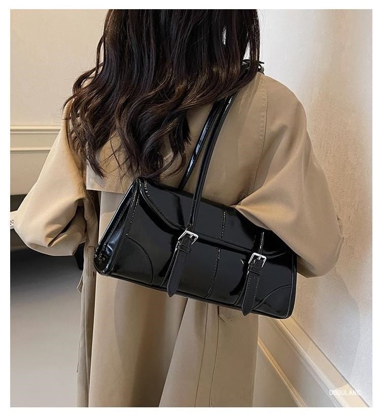 Faux Leather Flap Tote Bag