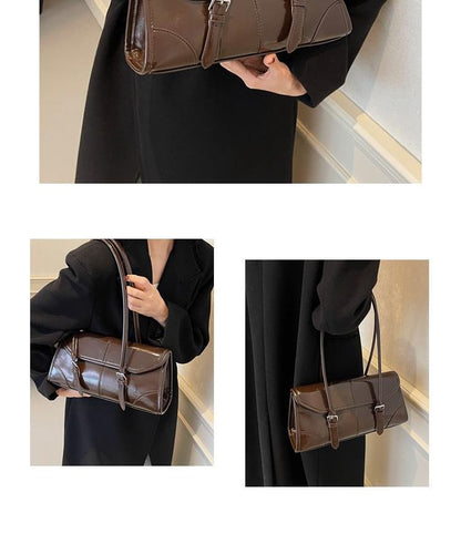 Faux Leather Flap Tote Bag