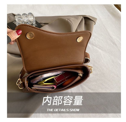 Asymmetrical Faux Leather Shoulder Bag
