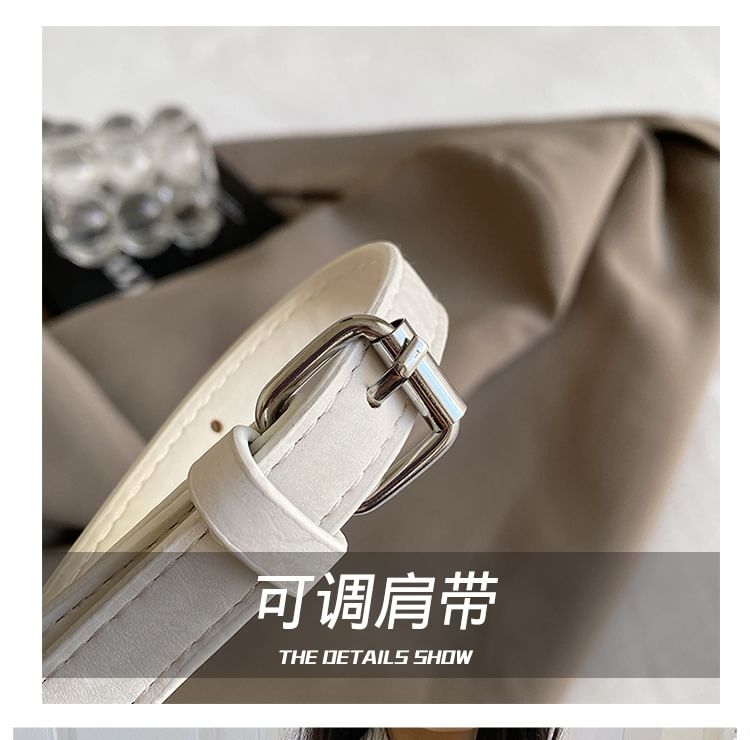 Asymmetrical Faux Leather Shoulder Bag