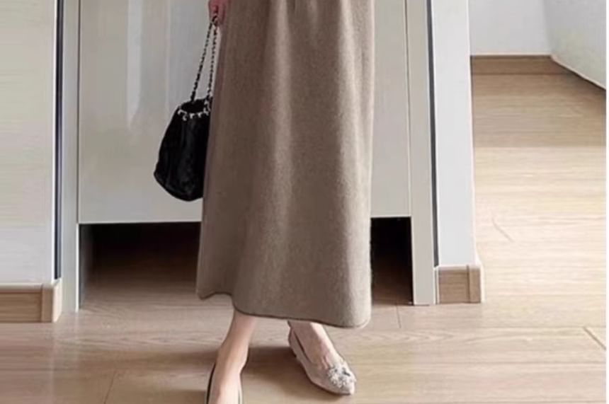 Peplum Jacket & Maxi Skirt Set - High Waist A-Line