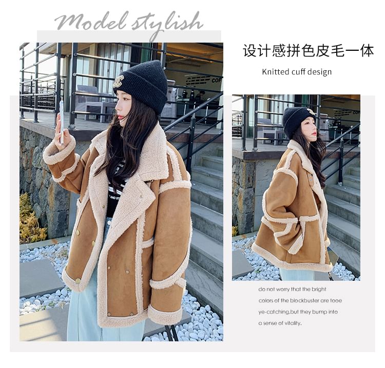 Faux Fur Button-Up Jacket