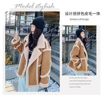 Faux Fur Button-Up Jacket