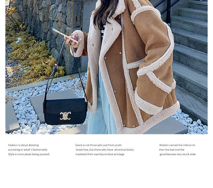 Faux Fur Button-Up Jacket