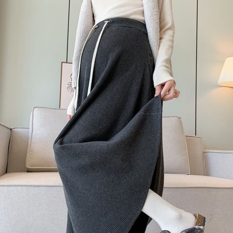 Maternity Maxi Skirt - High Rise A-Line Comfort Fit