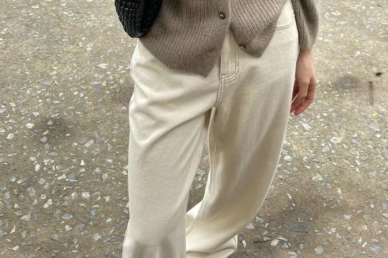 Turtleneck Button Front Solid Knit Cardigan