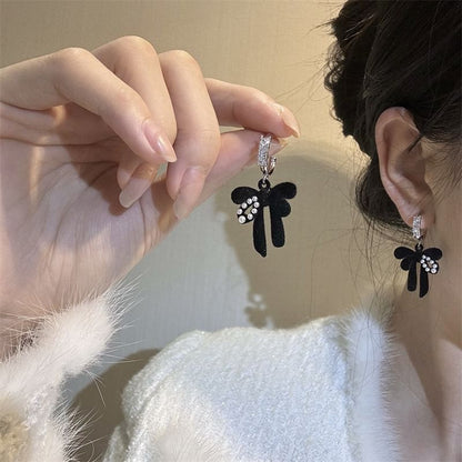 Rhinestone Bowknot Drop Earring