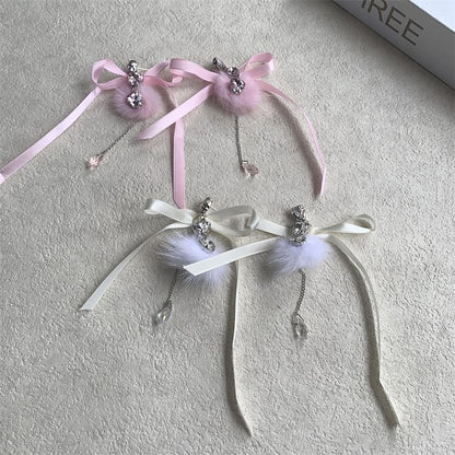 Rhinestone Bowknot Dangle Earring