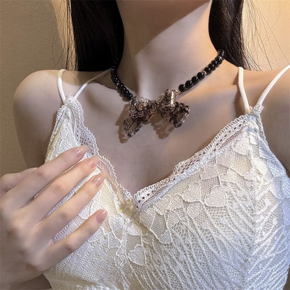Bow Beaded Choker