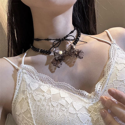 Bow Beaded Choker