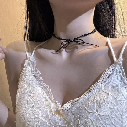 Bow Beaded Choker