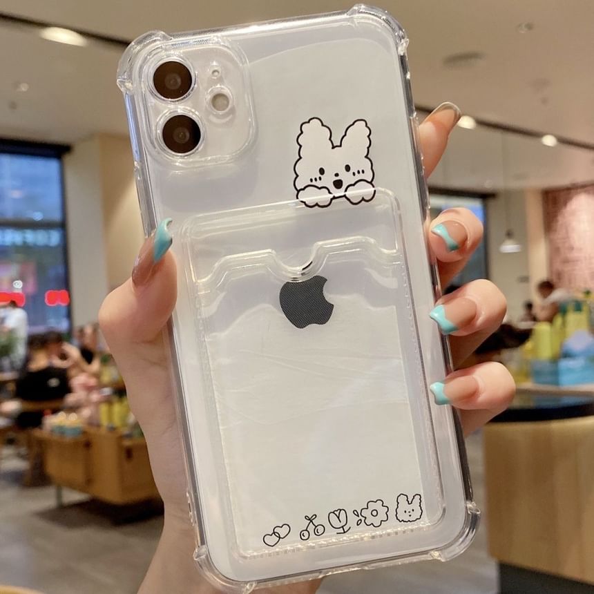 Animal Card Holder Transparent Phone Case