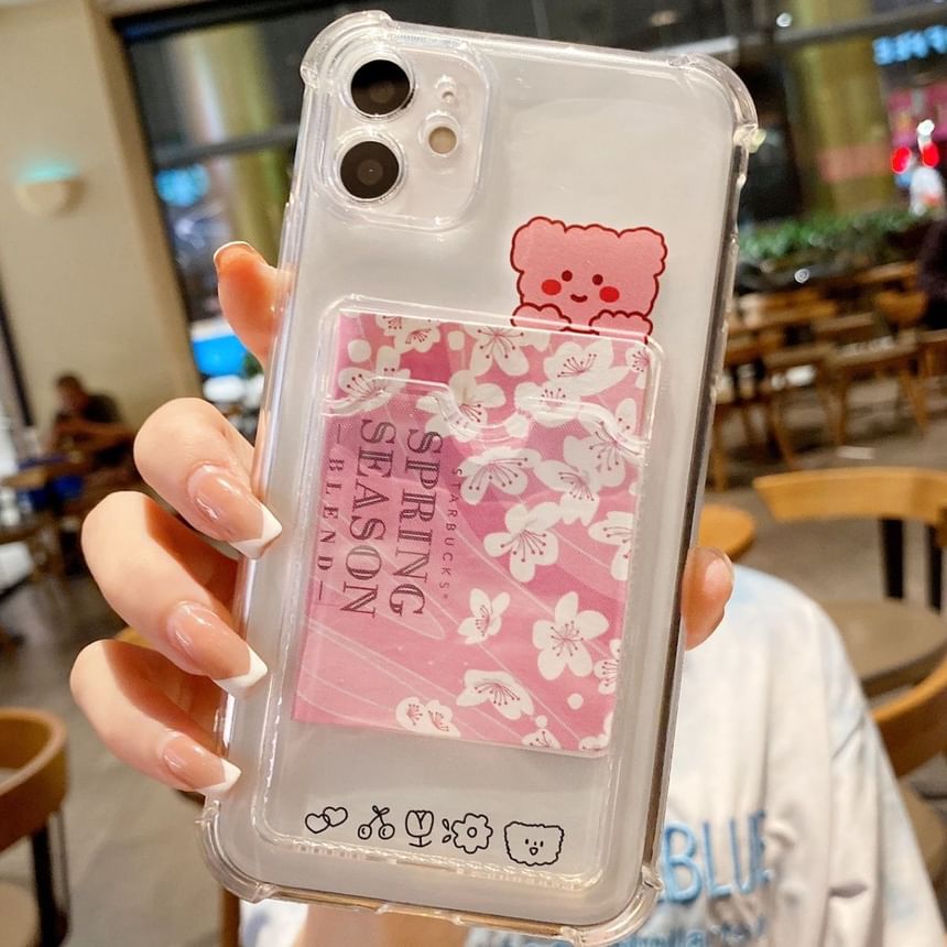 Animal Card Holder Transparent Phone Case