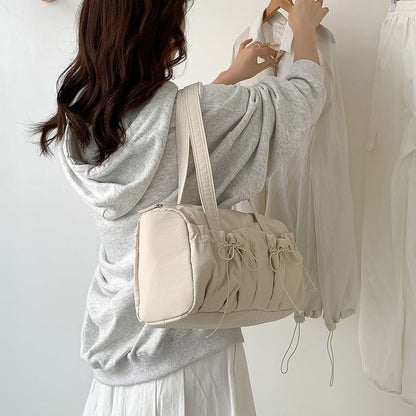 Plain Bow Nylon Tote Bag