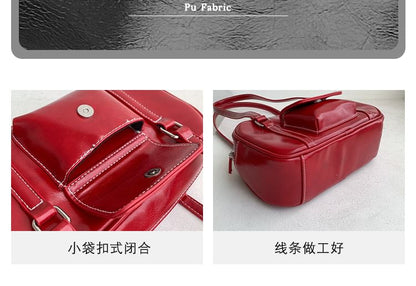 Plain Faux Leather Shoulder Bag