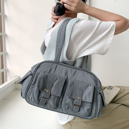 Plain Buckled Nylon Carryall Bag